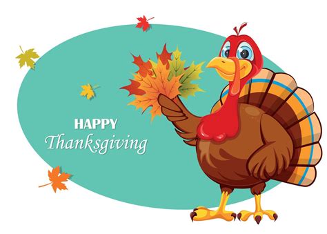 Happy Thanksgiving Cartoon Character Turkey Bird 11935332 Vector Art