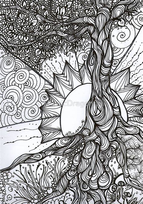 Tree Of Life Zentangle By Mysticdragonfly Zentangle Zeichnungen
