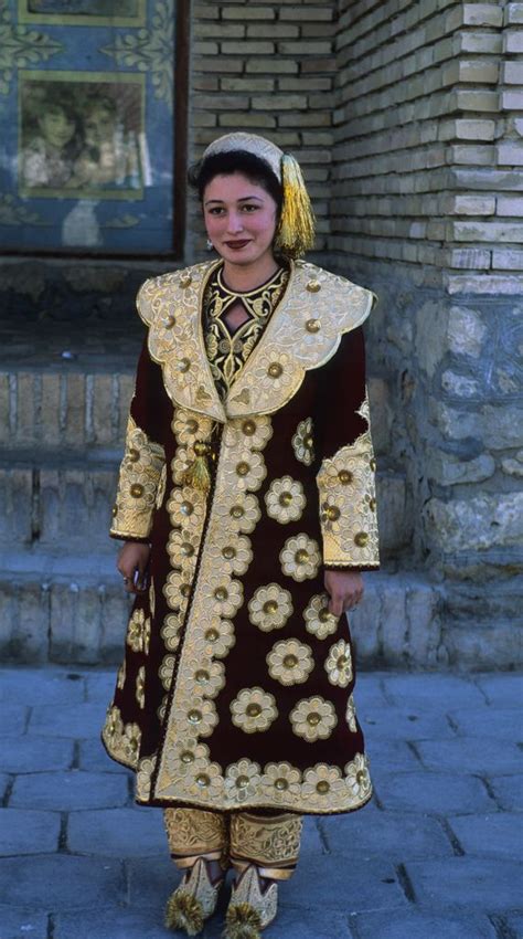 Uzbekistan Khiva Girl In Festive Dress Uzbek Clothing Traditional Outfits Uzbekistan Girl
