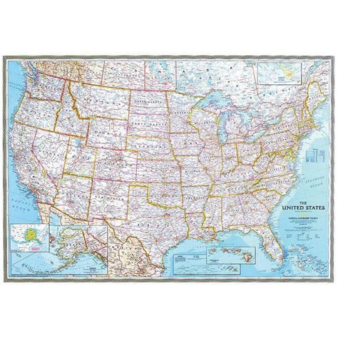 National Geographic The Usa Map Politically Giant Format