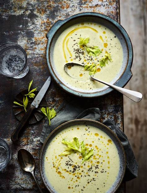 Roasted Celery Soup Recipe Sainsburys Magazine Sopa Vegetariana Recetas De Sopa Culinario