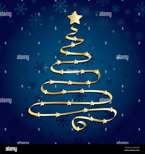 Gold Ribbon Christmas Tree Stock Vector Image And Art Alamy