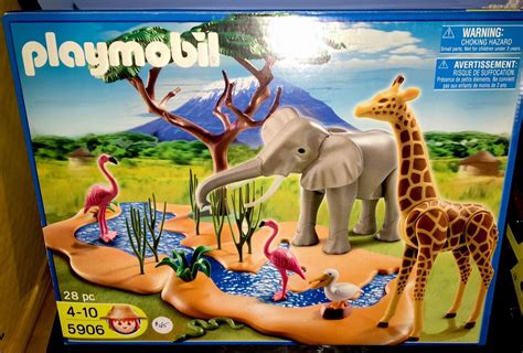 New Playmobil 5906 Wild Safari Watering Hole Wildlife Elephant Giraffe