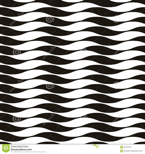 A Pattern Of Black And White Waves Stock Vector Illustration Of