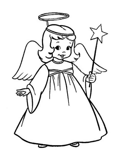 Parents, teachers, churches and recognized nonprofit organizations may print or copy multiple coloring pages for use. A Charming Tiny Girl In Angel Costume On Christmas Coloring Page : Coloring Sky
