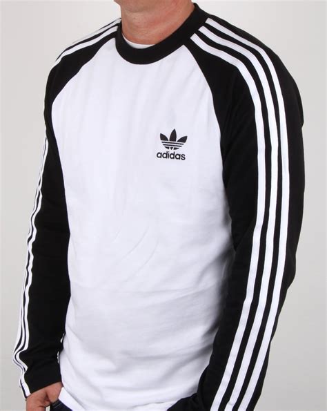 Men's long sleeve t shirts. Adidas Originals Long Sleeve 3 Stripes T Shirt White/black ...