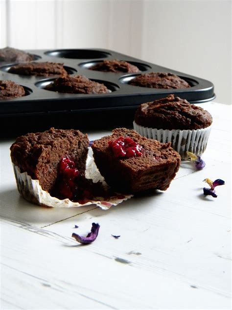 Break the egg into a small bowl, the use a fork to mix the egg. Chocolate Muffins With Raspberry-Acai Filling By ...