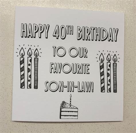 40th Birthday Card Son In Law Feliz 40 Cumpleaños Hijo En La Etsy