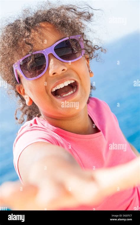 Beautiful Happy Mixed Race African American Female Girl Child Wearing