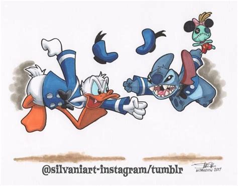 Silvaniart Disney Stitch And Donald Duck Donald Disney Lilo And