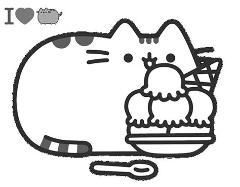 14 Food Printable Cute Pusheen Coloring Pages
