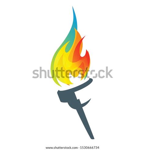Colorful Flaming Torch Icon Vector Stock Vector Royalty Free 1530666734
