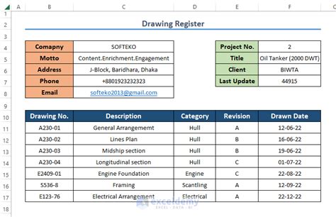 How To Create Drawing Register In Excel With Easy Steps