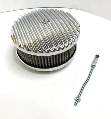 Finned Aluminum Air Cleaner Polished 4 Barrel 6 38 Show Quality