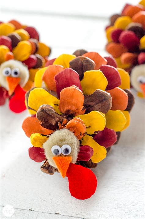 Painted Pinecone Turkeys Thanksgiving Craft For Kids Live Craft Eat