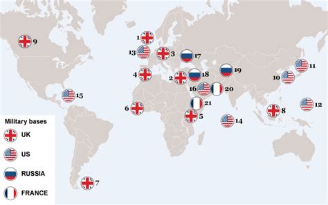 Us Military Map Of Us Military Bases Around The World
