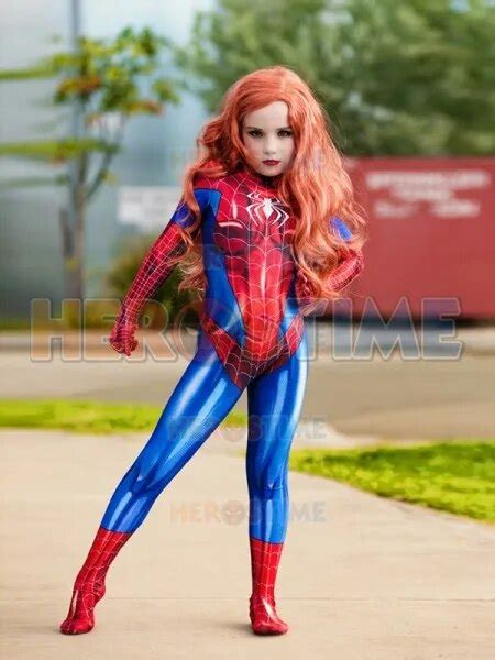 Mary Jane Suit Mj Spiderman Costume Girl Kids Superhero Cosplay