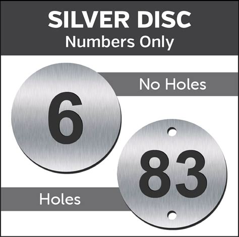 Table Numbers Silver Engraved Numbered Discs