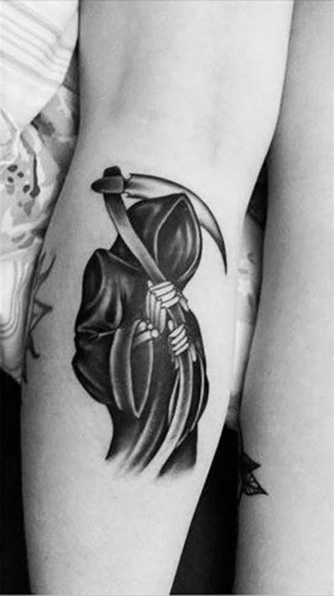 Cute Small Grim Reaper Tattoo