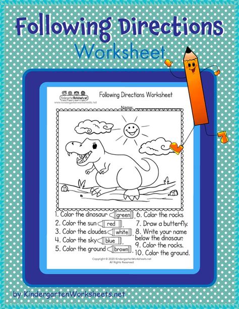 Following Directions Worksheet Elementary