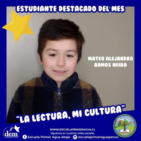 Estudiante Destacado Del Mes Mateo Ramos Escuela Primer Agua De Penco