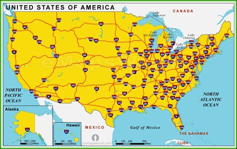 Map Of The United States With Major Cities And Highways Map