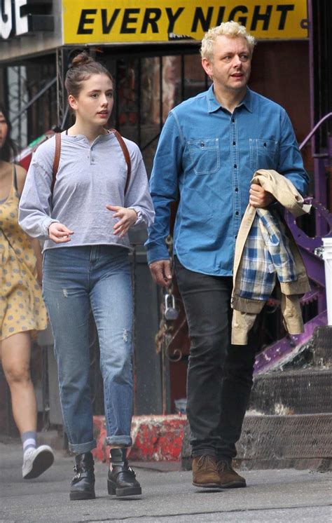 lily mo sheen and father michael sheen enjoying some quality time while out in downtown