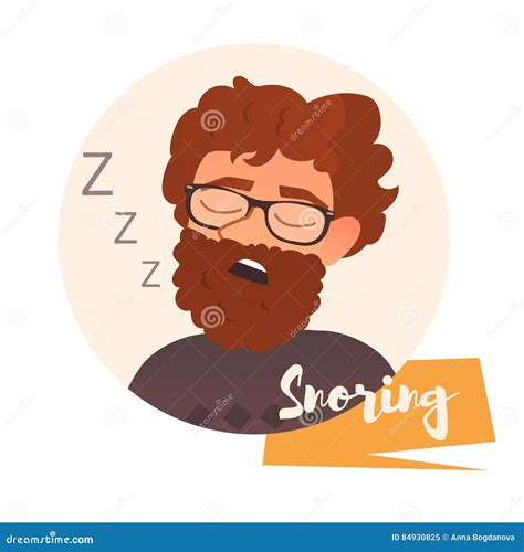 Snoring Man Vector Stock Vector Illustration Of Medical 84930825