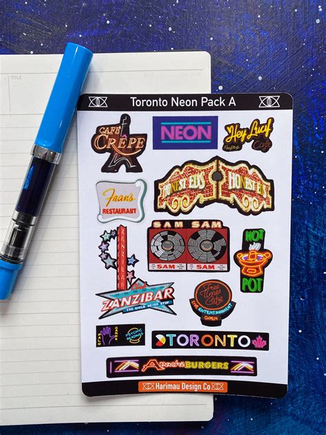 Toronto Neon Signs Stickers Notebook Stickers Laptop Etsy
