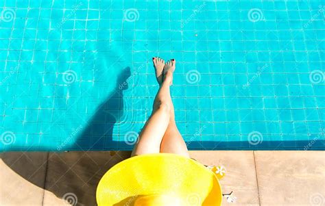 Women Lifestyle Relaxing Near Luxury Swimming Pool Sunbath Summer Day