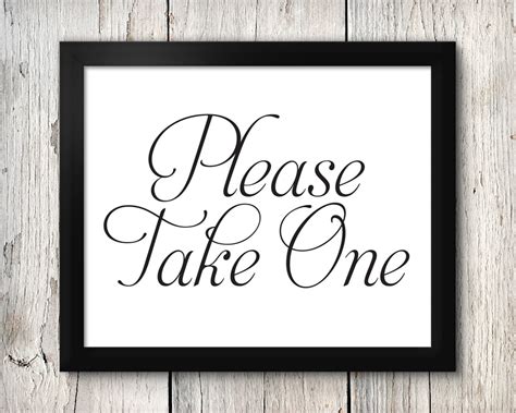 Please Take One Sign Please Take One Wedding Sign Printed Etsy