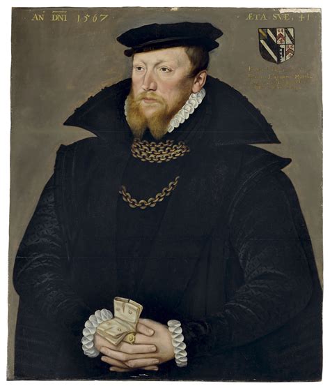 English School 1567 Portrait Of Richard Harford Of Bosbury D 1578