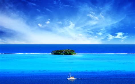 Nature Landscape Island Blue Deserted Island Wallpapers Hd