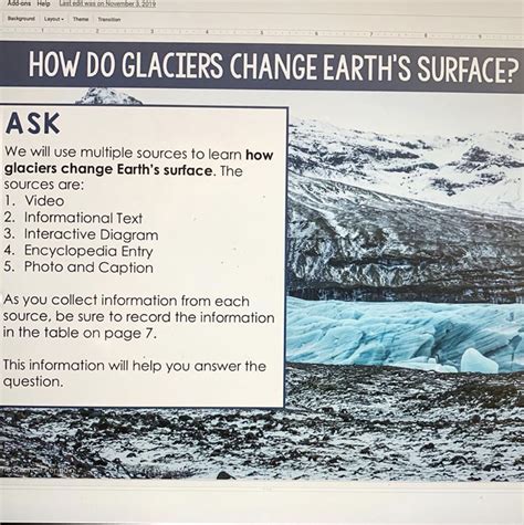Mix 1 ½ cups of water and a 1 pound box of cornstarch in a large bowl. Glaciers for Google Classroom in 2020 | Earth surface ...