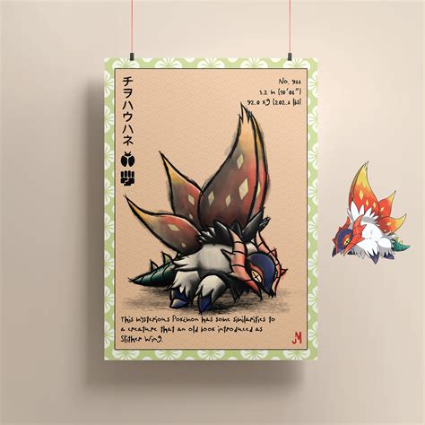 Custom Pokemon Pokedex Entry Art Chose Your Favourite Etsy