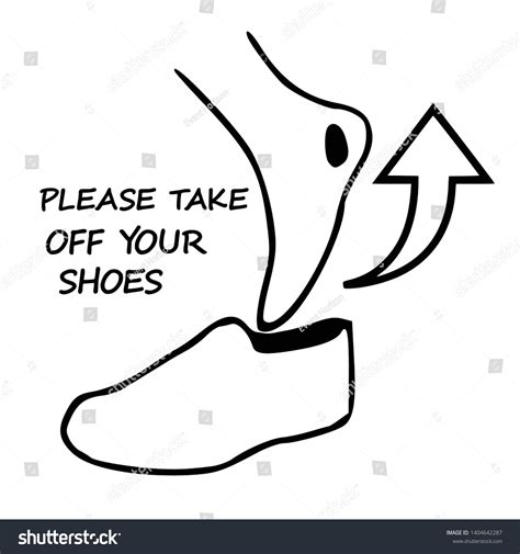 Please Take Off Your Shoes Sign Stock Vector Royalty Free 1404642287 Shutterstock