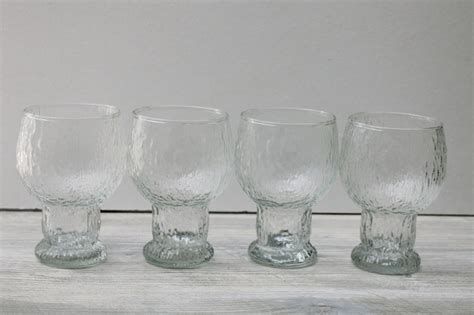 Glacier Ice Texture Crystal Clear Indiana Glass Water Goblet Drinking