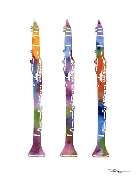 Clarinet Art Print Abstract Watercolor Painting By 1galleryabove Music