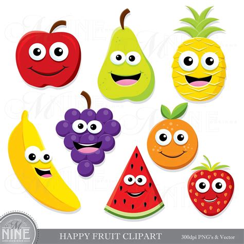 Happy Fruit Clip Art Fruit Clipart Descargas Bonita Fruta Clipart