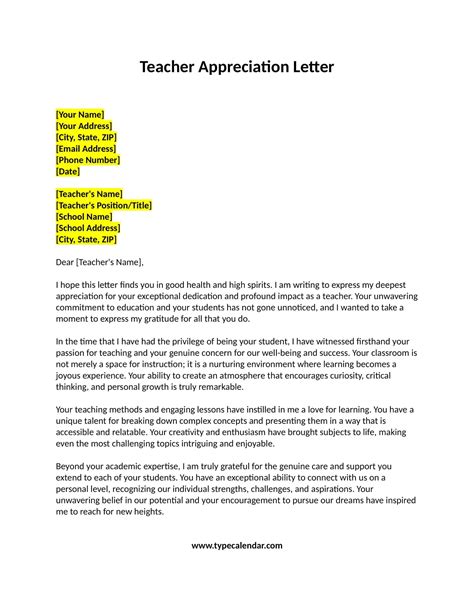 Free Printable Appreciation Letter Templates Word Excel Pdf