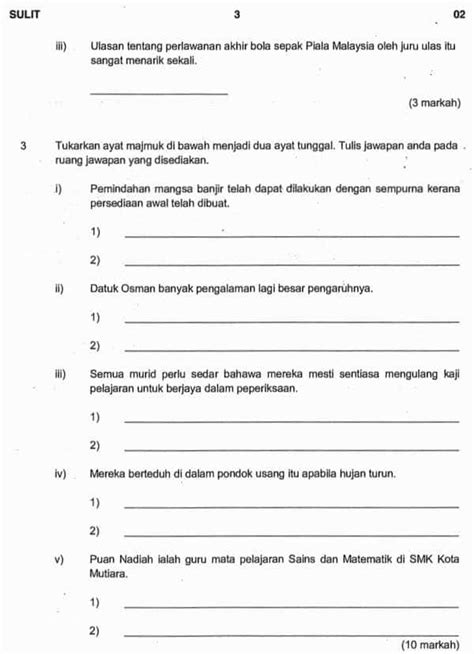 Soalan Periksa Bahasa Melayu Tahun Woodwork Sample C