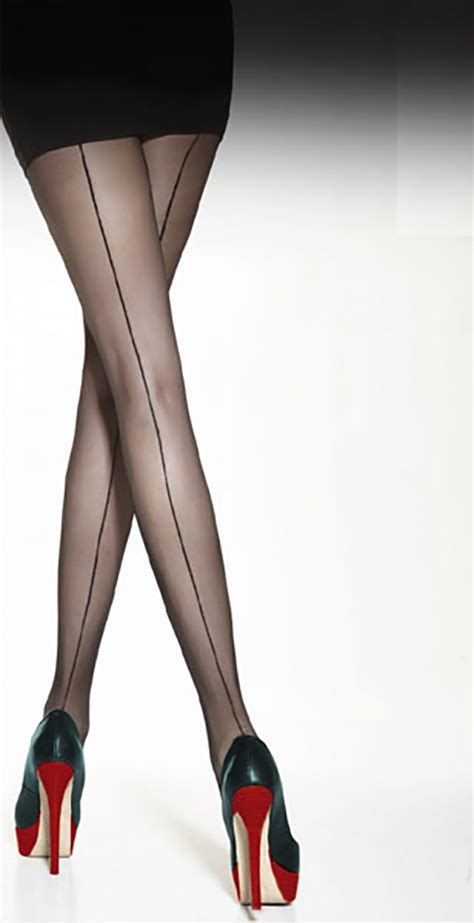 Back Seamed Tights 20 Denier Voga Patterned Tights Made In Italy