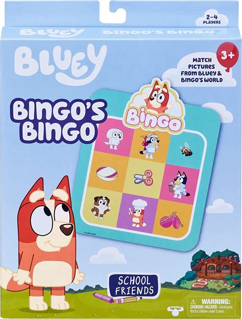 Bluey Bingos Bingo 2 To 4 Players Card Game Featuring Official