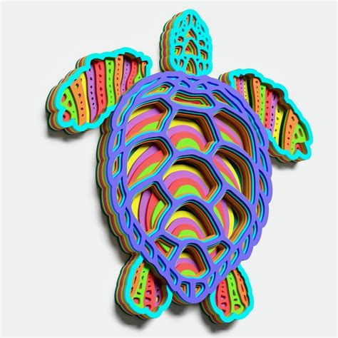 Multilayer Turtle Mandala Dxf Svg Vector Mandala File For Etsy