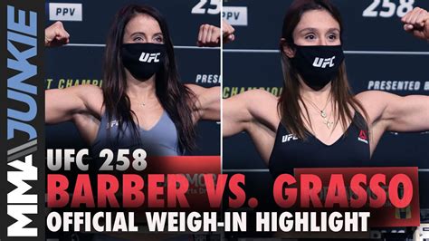 Maycee Barber Vs Alexa Grasso Weigh In Highlight Ufc 258 Youtube