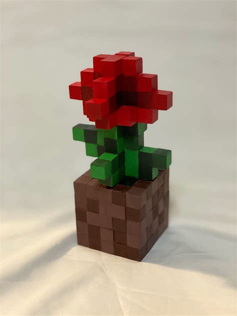 Minecraft Flower Hand Made Rosepoppy Etsy