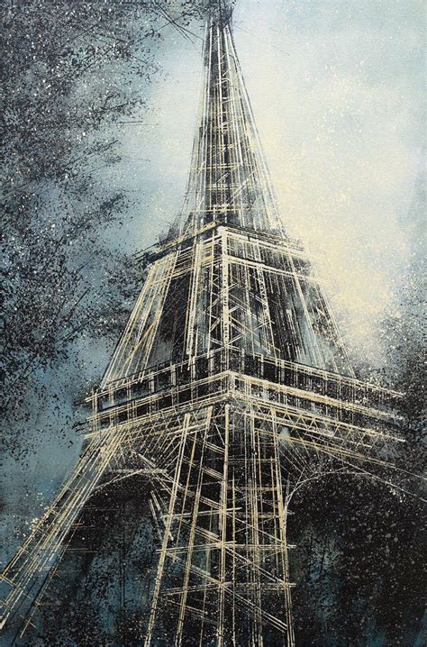 Marc Todd Paris The Eiffel Tower At Dusk Painting Acrylic On Canvas