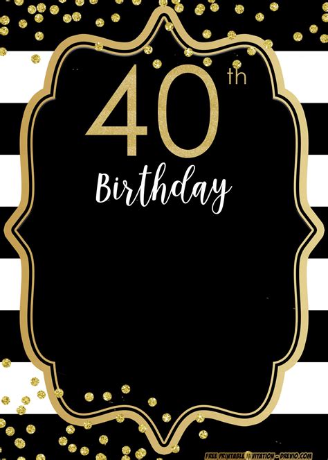 Free Printable 40th Birthday Party Invitation Templates Printable