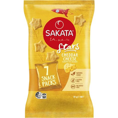 Buy Sakata Stars Rice Crackers Snack Pack Multipack Cheese 7 Pack