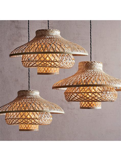 John Lewis And Partners Lyssa Easy To Fit Rattan Ceiling Shade Natural